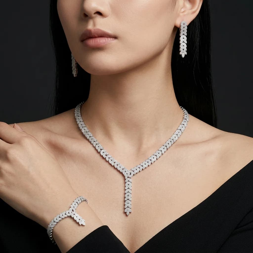 سرویس نقره زنانه مجلسی جواهری طرح برگ SLR-B29 — تصویر ۶