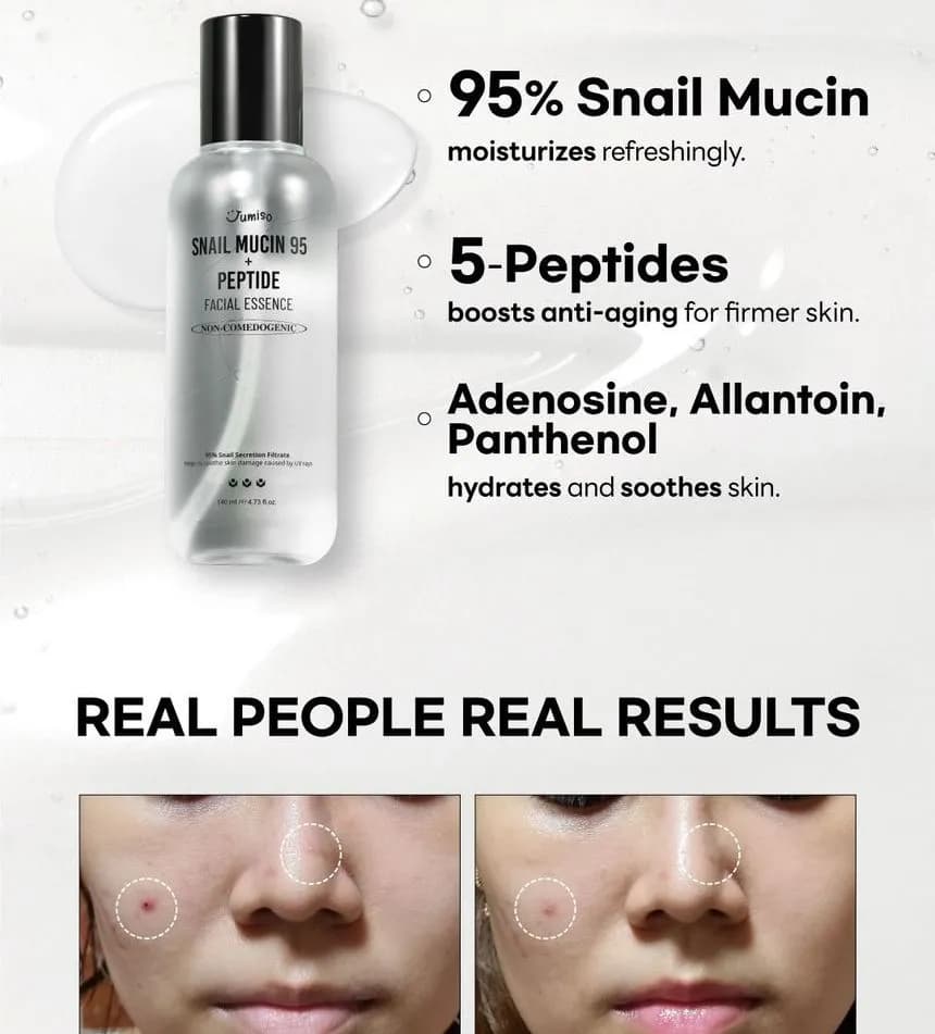 اسنس آبرسان حلزون جومیسو JUMISO Snail Mucin 95% + Peptide — تصویر ۵