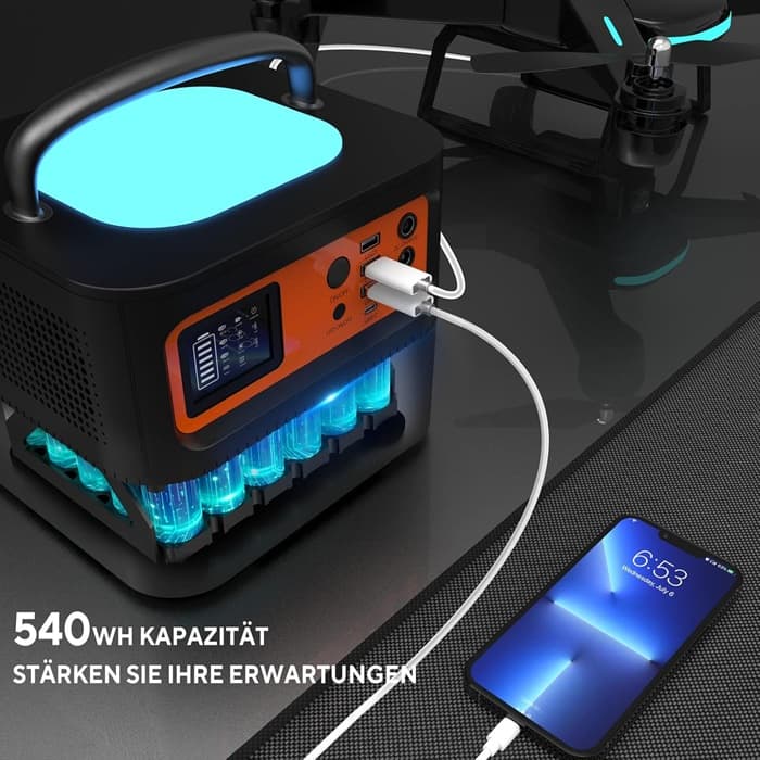 پاور استیشن و ژنراتور خورشیدی قابل حمل Tig Fox مدل T500 | ظرفیت 540Wh با توان 500W — تصویر ۲
