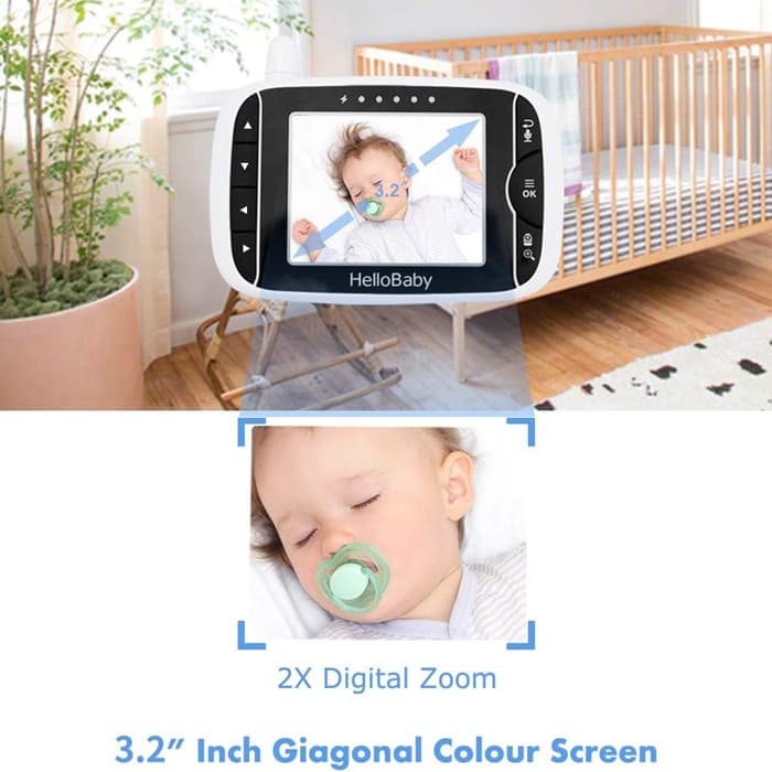 دوربین اتاق کودک هلو بیبی مدل HelloBaby HB65 | پیجر تصویری با قابلیت چرخش و دید در شب — تصویر ۵