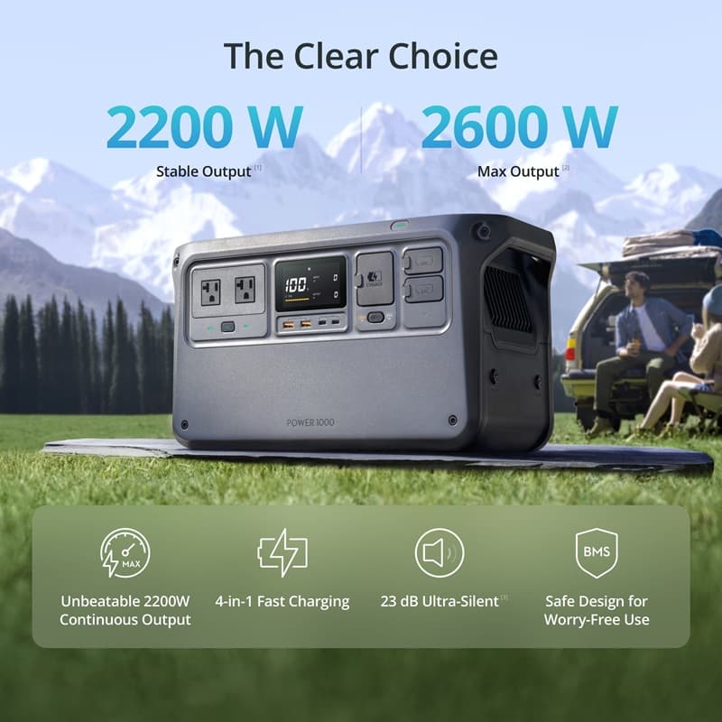 پاور استیشن DJI Power 1000 با ظرفیت 1024 Wh و توان 2200 وات — تصویر ۲
