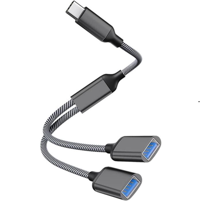 کابل مبدل و هاب OTG تایپ سی به دو پورت USB برند Soiiyu (تبدیل ۱ به ۲)
