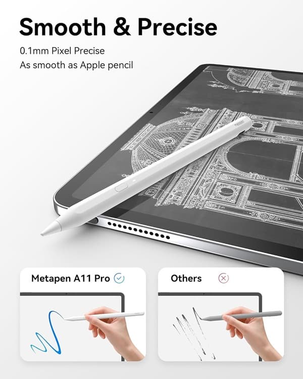 قلم لمسی آیپد متاپن Metapen A8 | جایگزین هوشمند Apple Pencil — تصویر ۴