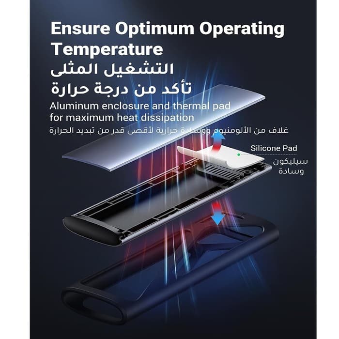 باکس تبدیل SSD M.2 NVMe به USB-C یوگرین UGREEN CM400 | سرعت 10Gbps — تصویر ۴