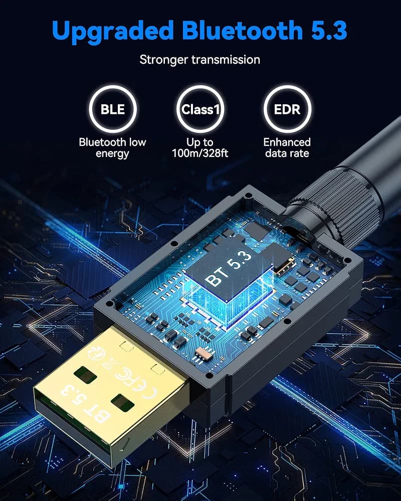 دانگل بلوتوث USB 5.3 مکسونی Maxuni BT‑608 | اتصال پایدار برای کامپیوتر و لپتاپ — تصویر ۳