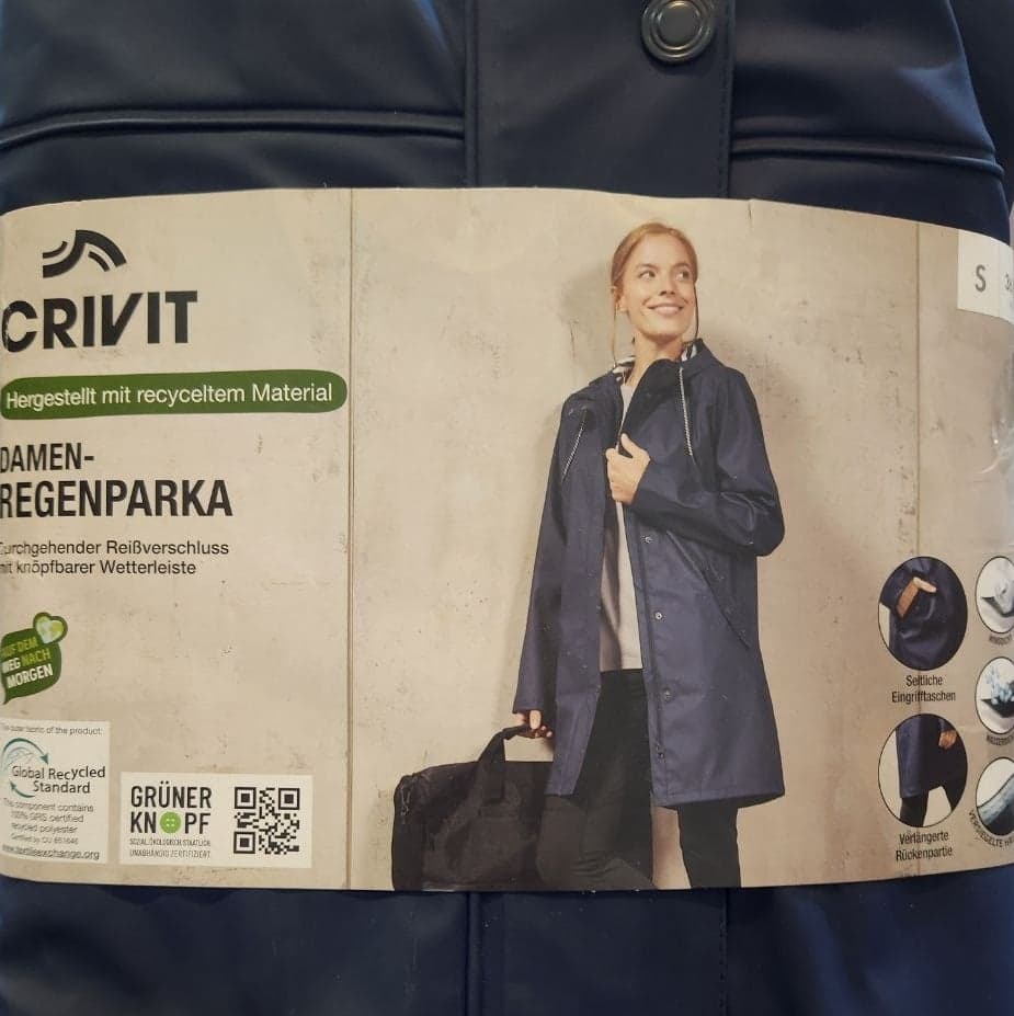 بارانی زنانه شیک برند کریویت آلمان سرمه ای 463868 CRIVIT — تصویر ۴
