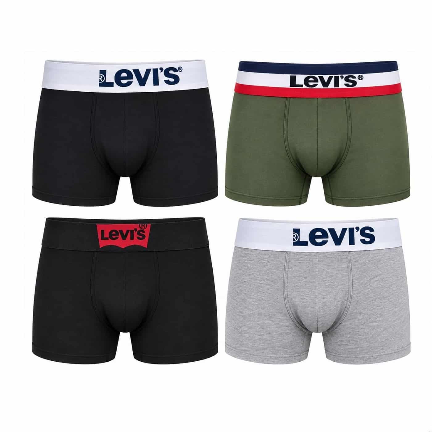 شورت باکسر مردانه نخی پک 4 عددی برند لیوایز آمریکا 2024014 Levi’s