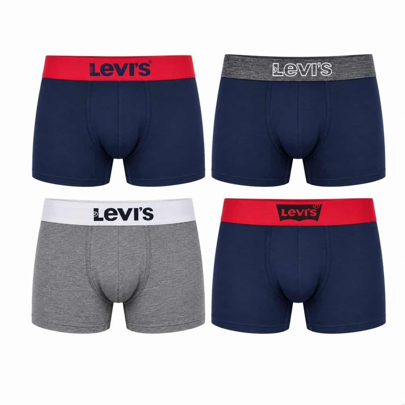 شورت باکسر مردانه نخی پک 4 عددی برند لیوایز آمریکا 2024010 Levi’s