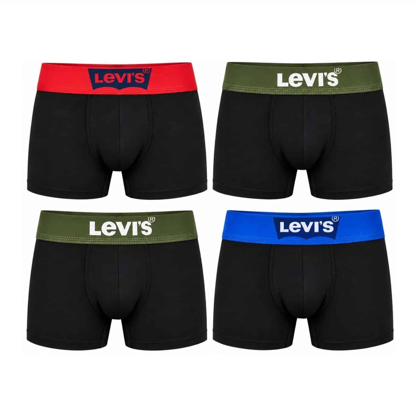 شورت باکسر مردانه نخی پک 4 عددی برند لیوایز آمریکا 202408 Levi’s