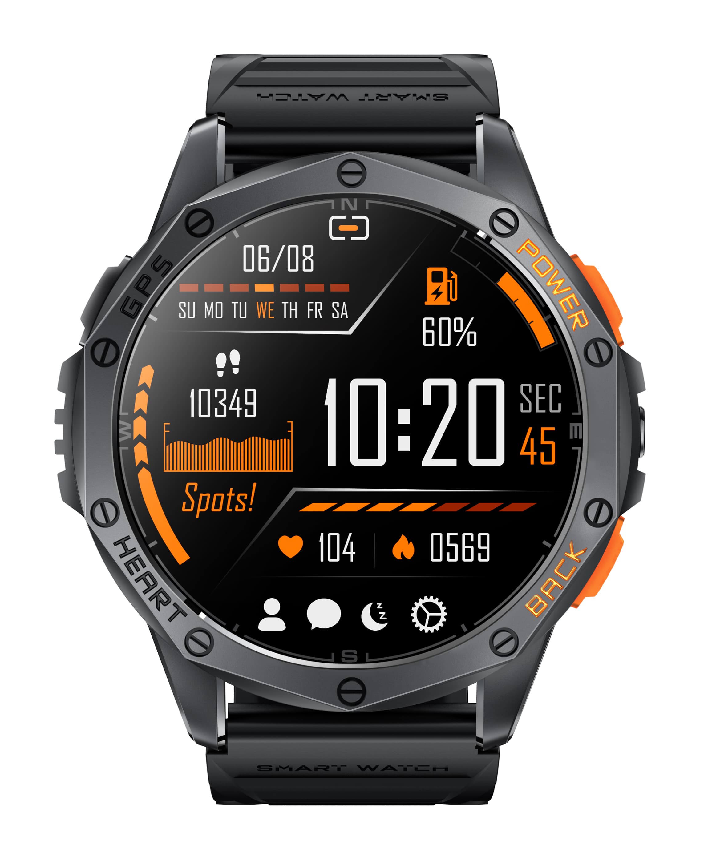 ساعت هوشمند K67 GPS SPORTبند نارنجی