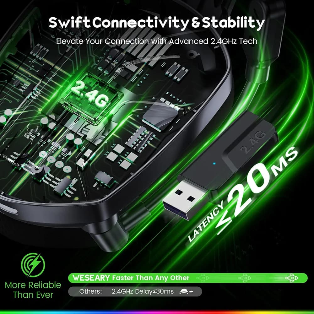 هدفون گیمینگ WESEARY مدل Wireless Gaming Headset — تصویر ۵