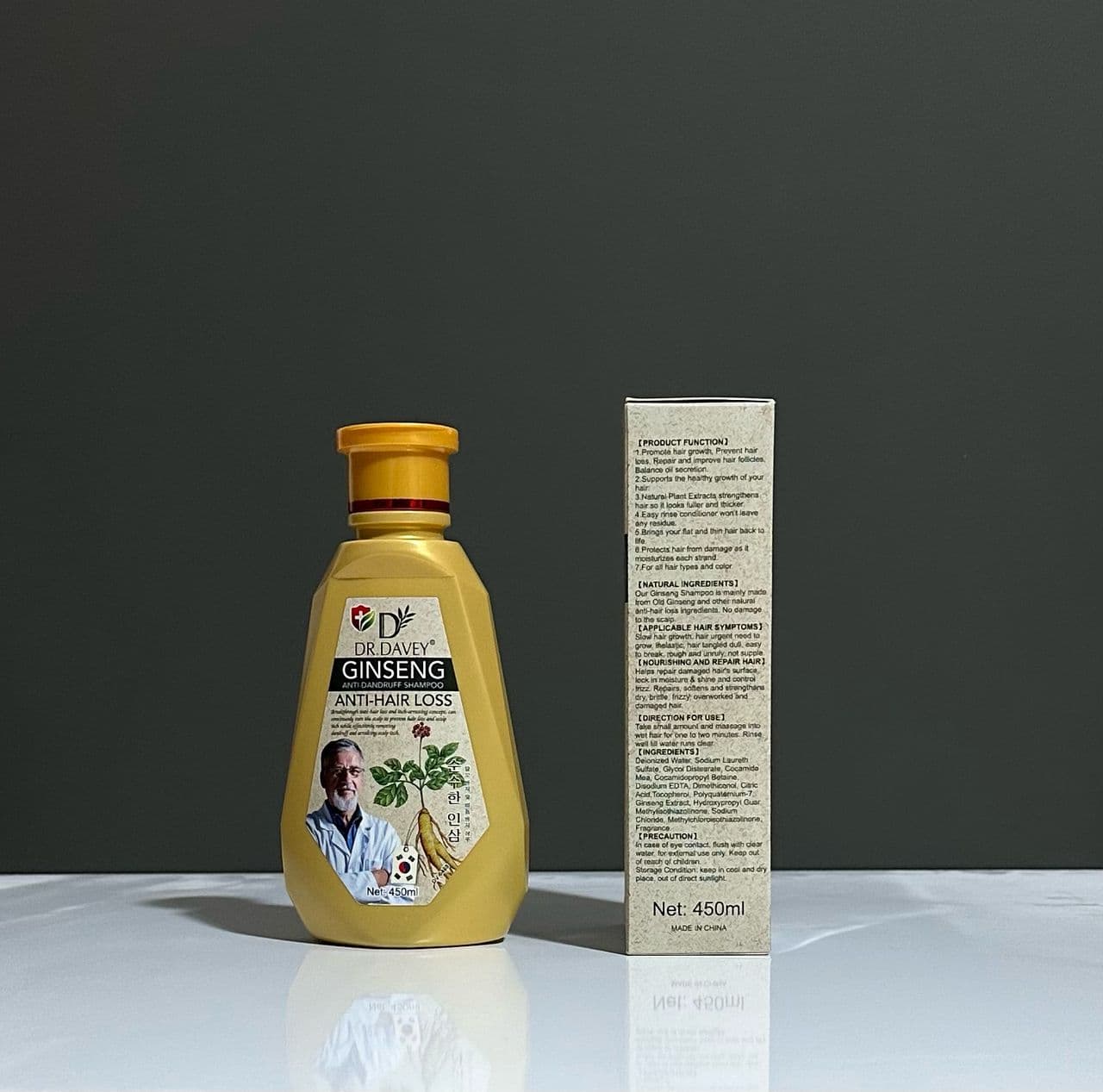 شامپو ضد ریزش و ضد شوره جینسینگ دکتر داوی DR DAWEY GINSENG ANTI HAIR LOSS SHAMPOO اصلی — تصویر ۳