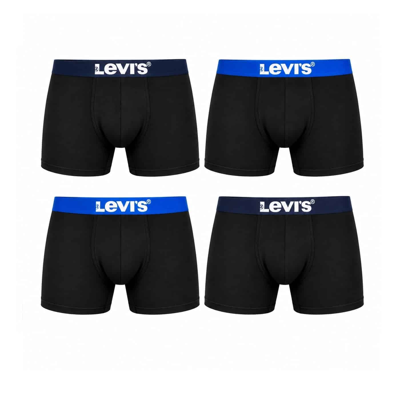 شورت باکسر مردانه نخی برند لیوایز پک 4عددی 202401 Levi’s