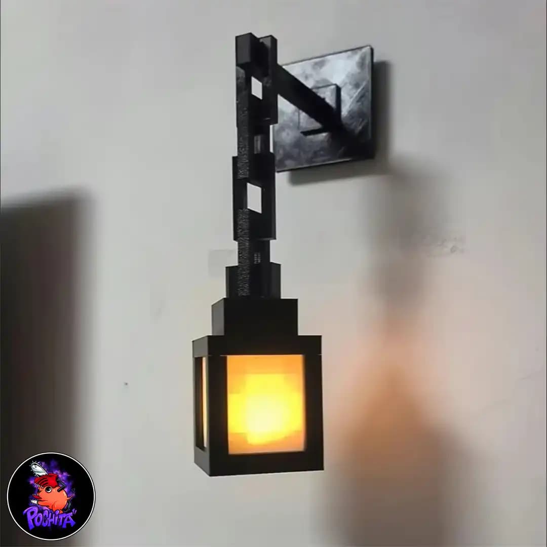 چراغ خواب فانوس ماینکرفت | چراغ فانوسی طرح پیکسلی LED