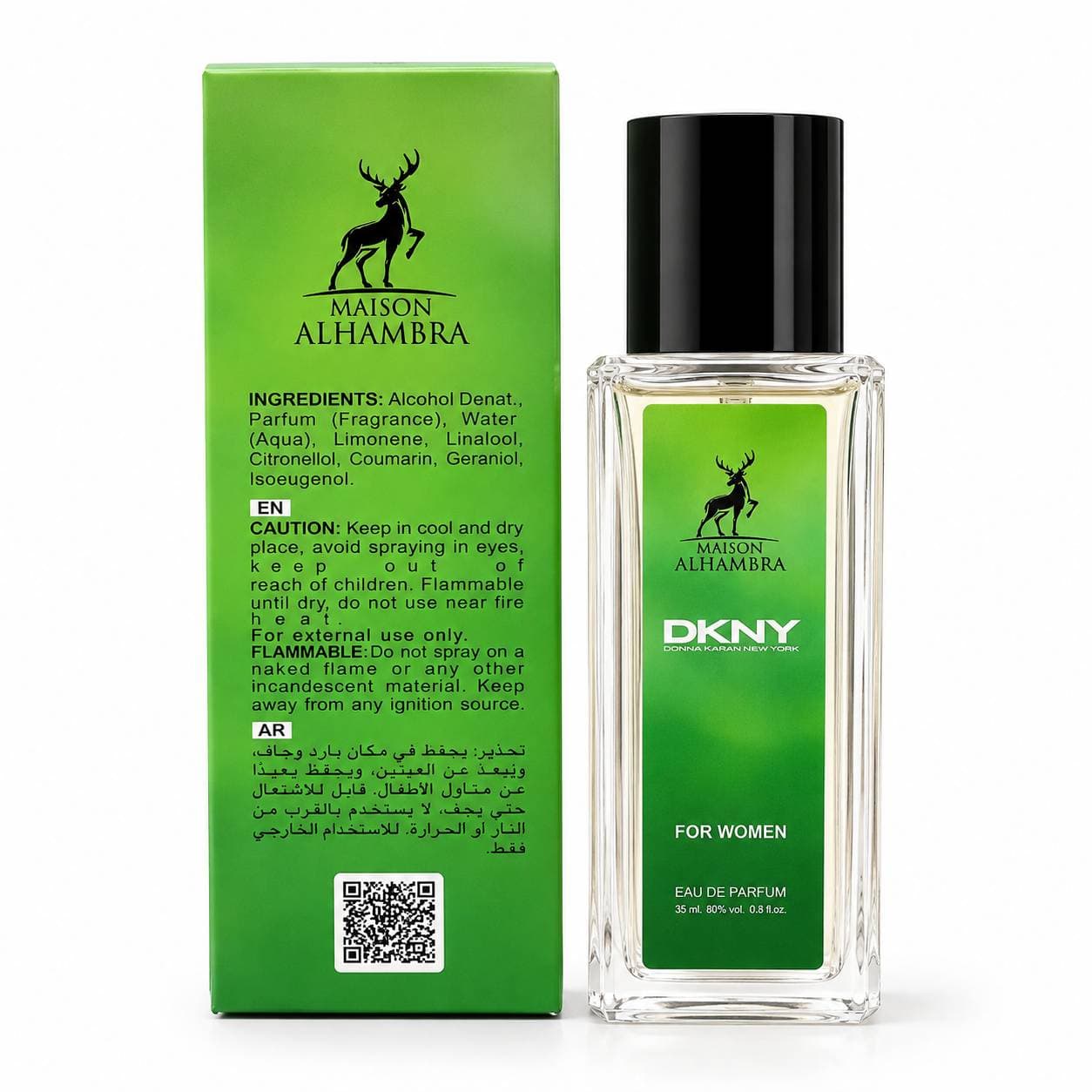 ادوپرفیوم زنانه عطر دی کی ان وای برند الحمبرا اصل تولید امارات 35میلی‌لیتر Maison Alhambra DKNY — تصویر ۲