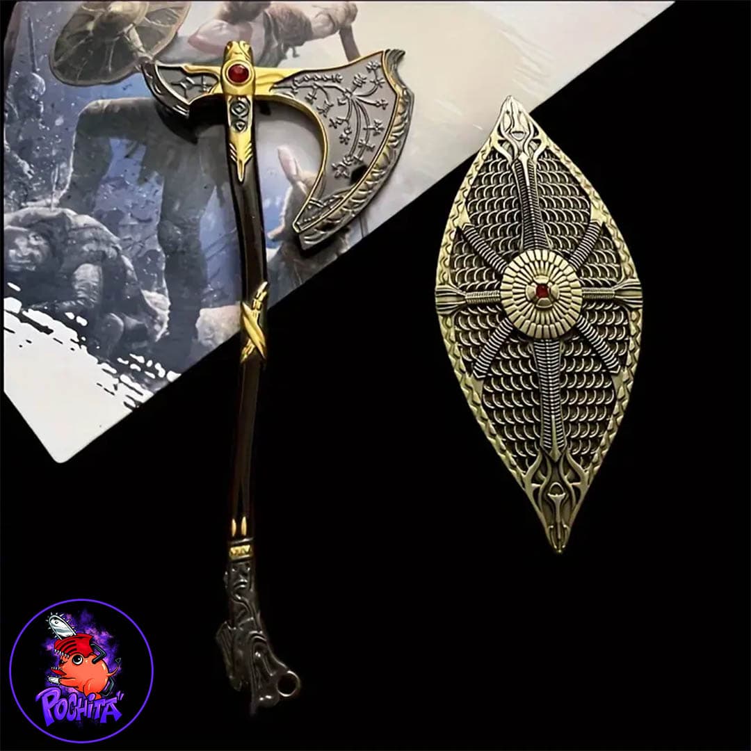 تبر و سپر مینیاتوری کریتوس – Kratos axe and shield — تصویر ۳