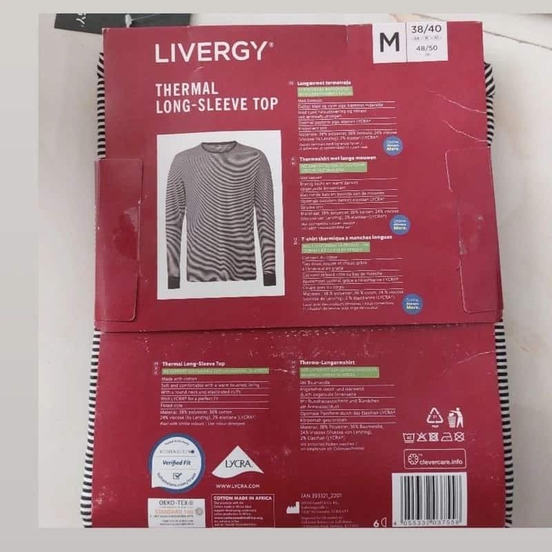 تیشرت مردانه آستین بلند ترمو یقه گرد برند لیورجی آلمان 393321 Livergy — تصویر ۳