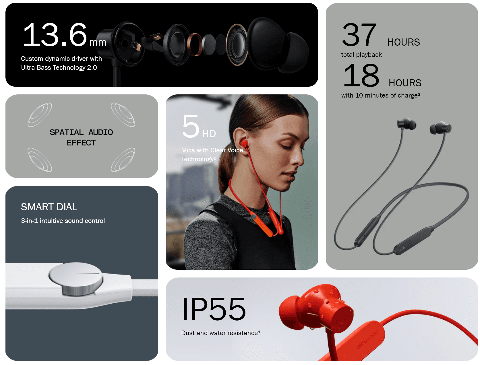 هدفون بلوتوثی سی ام اف مدل CMF Neck Band Pro — تصویر ۵