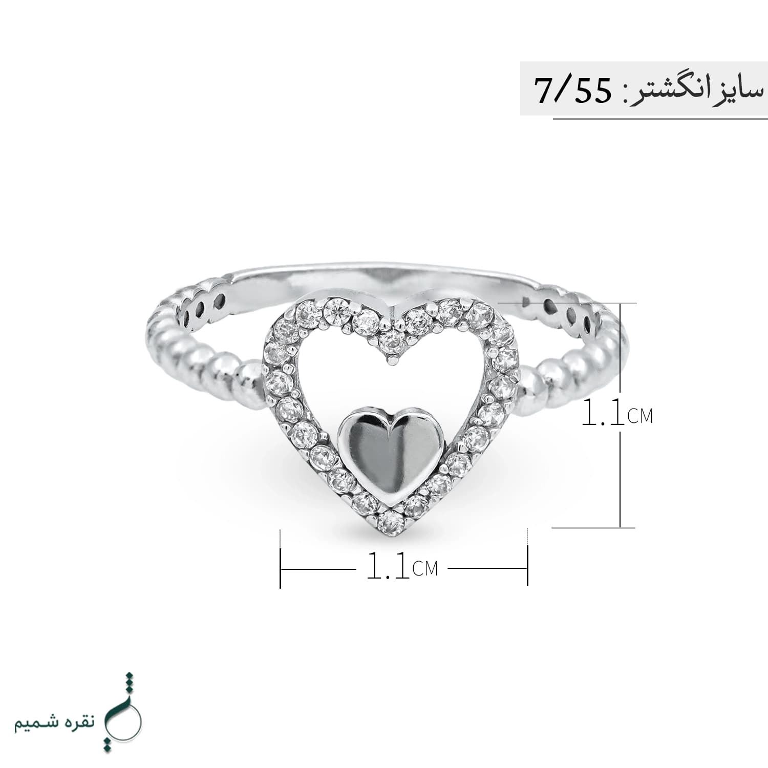 انگشتر نقره زنانه مدل AWO-K59 — تصویر ۴