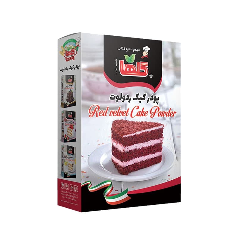 پودر کیک رد ولوت 450 گرم گلها (جعبه)