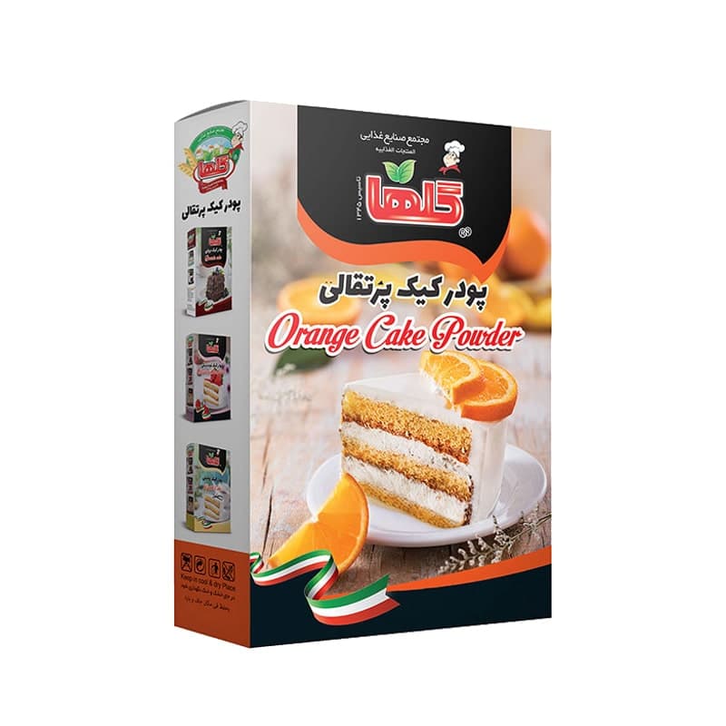 پودر کیک پرتقال 450 گرم گلها (جعبه)