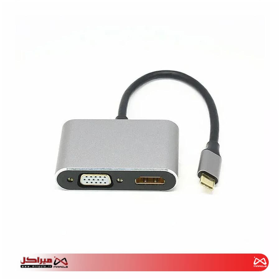 تبدیل TYPE-C TO VGA HDMI USB3 TYPE-C — تصویر ۳