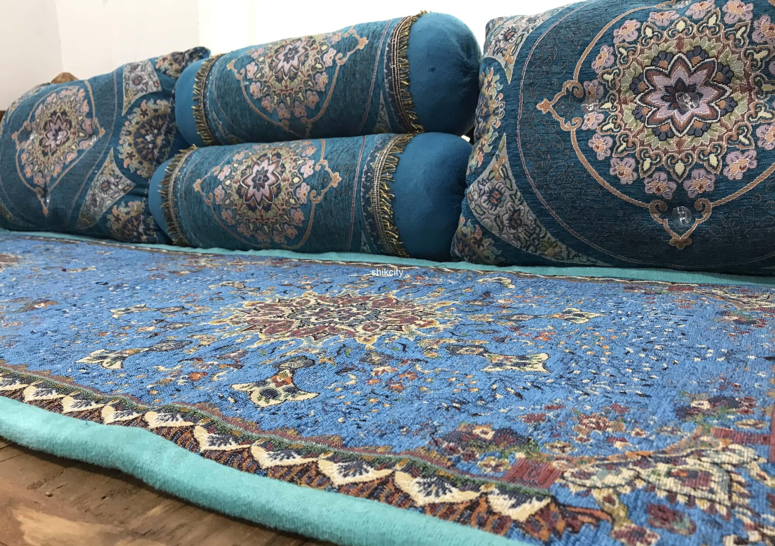ست 5 تکه شاه نشین مخمل آبی — تصویر ۳