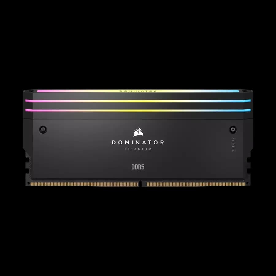 رم کورسیر DOMINATOR TITANIUM Black RGB 64GB 32GBx2 6000Mhz CL30 DDR5 — تصویر ۳