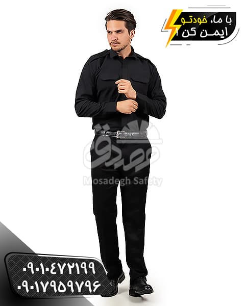 پیراهن نگهبانی مشکی | لباس نگهبانی و حراست — تصویر ۵