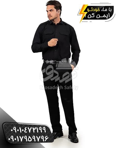 پیراهن نگهبانی مشکی | لباس نگهبانی و حراست — تصویر ۲
