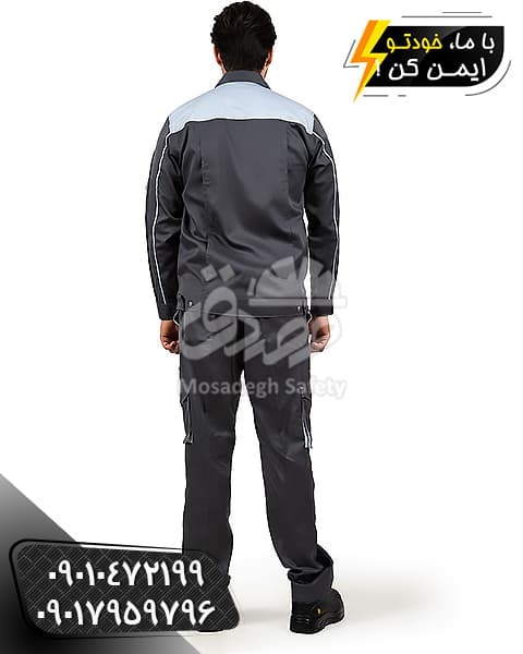 لباس کار سناتور طوسی استخوانی | کاپشن و شلوار کار — تصویر ۳