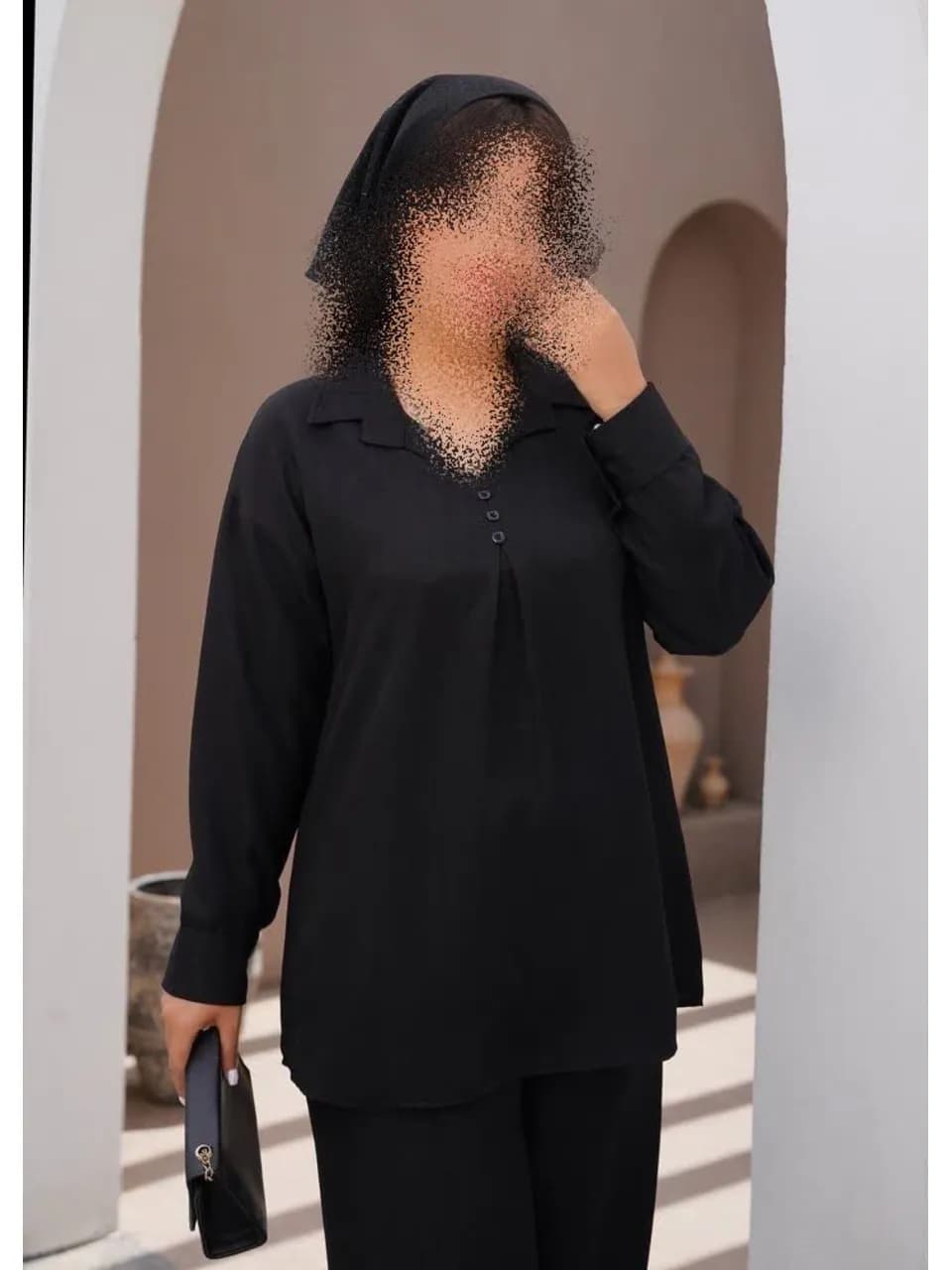 ست پیراهن و شلوار مشکی کد 8117 — تصویر ۲