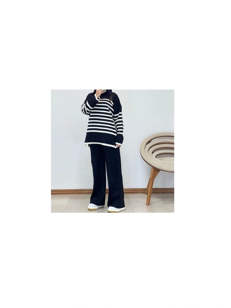 بلوز و شلوار بافت زنانه w168 — تصویر ۲