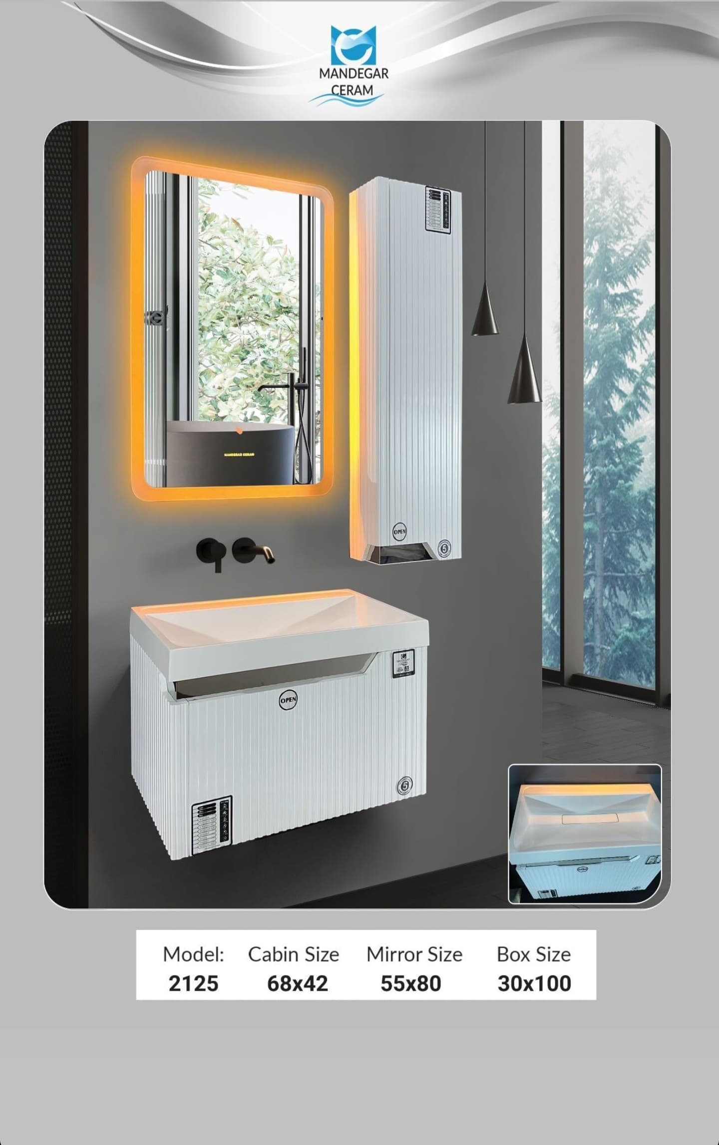 روشویی کابینتی 2125 ماندگار سرام — تصویر ۴