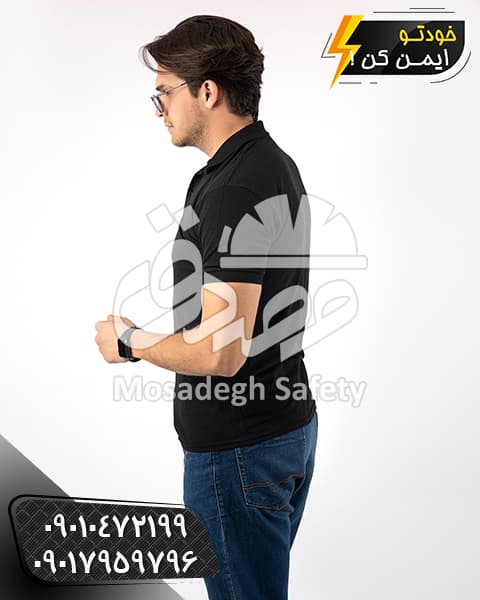 تیشرت جودون پنبه مشکی | تیشرت کار و تیشرت تبلیغاتی — تصویر ۴