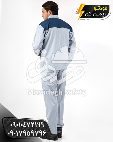 لباسکار آلفا استخوانی نفتی | کاپشن و شلوار کار — تصویر ۳