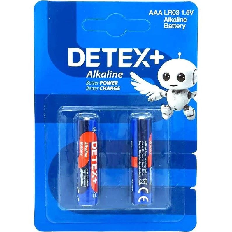 باتری نیم قلم دوتایی کارتی آلکالاین DETEX+