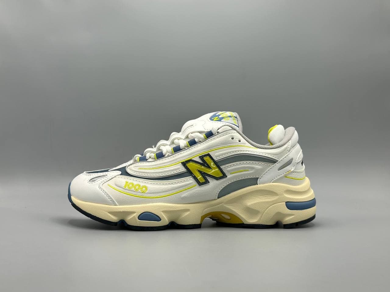 کتانی نیوبالانس 1000 سفید آبی فسفری/New Balance — تصویر ۲