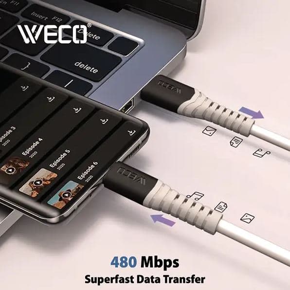 کابل شارژ تایپ سی WECO مدل WE-18 — تصویر ۲