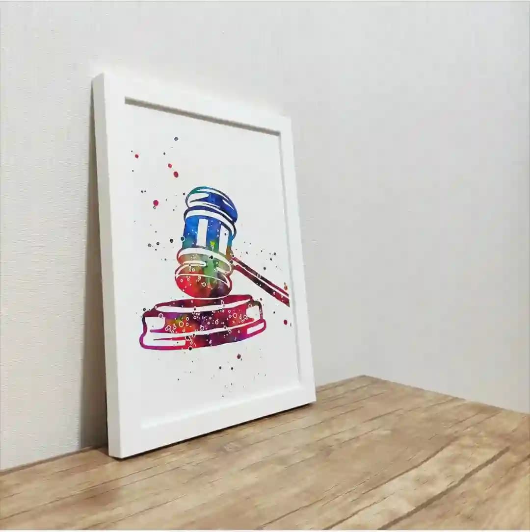 تابلوی نقاشی چکش عدالت — تصویر ۲