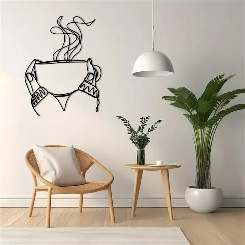 استیکر چوبی فنجان قهوه