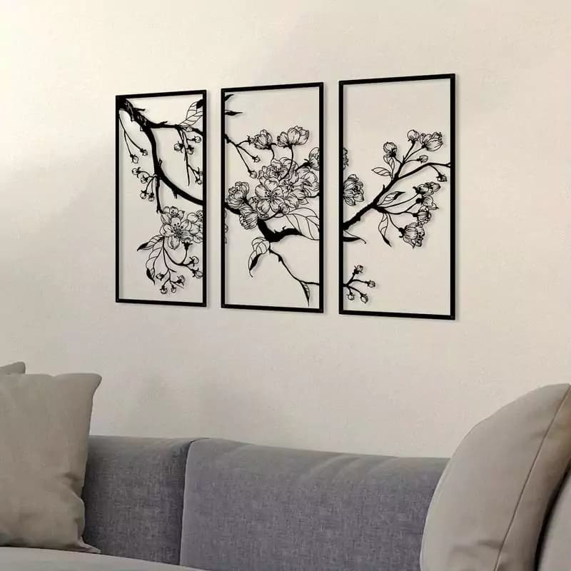 استیکر دیواری 3 تکه شکوفه گیلاس — تصویر ۳