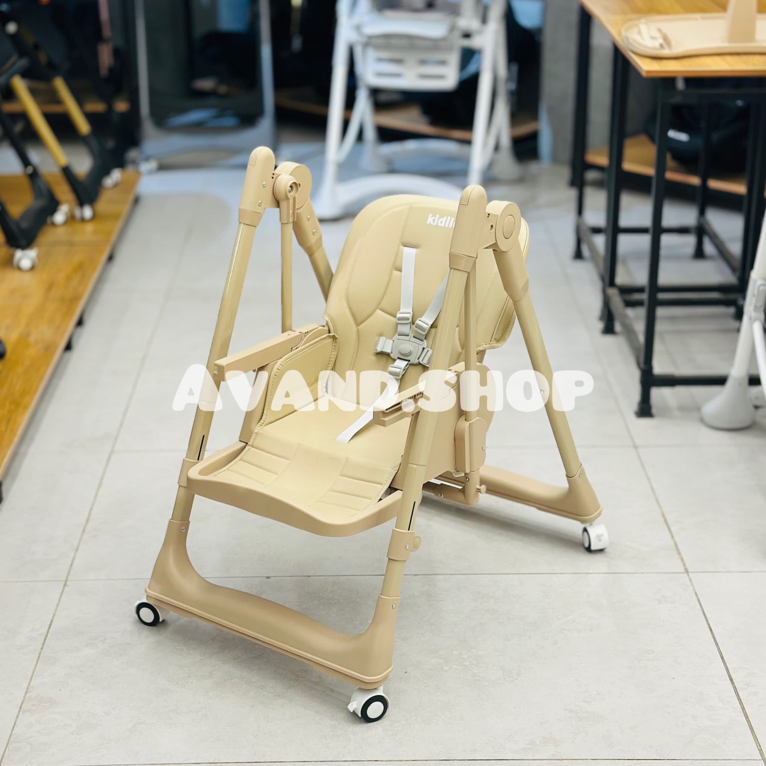 صندلی غذای تاب شو کودک kidilo کیدیلو مدل 8166 (کرم) — تصویر ۳