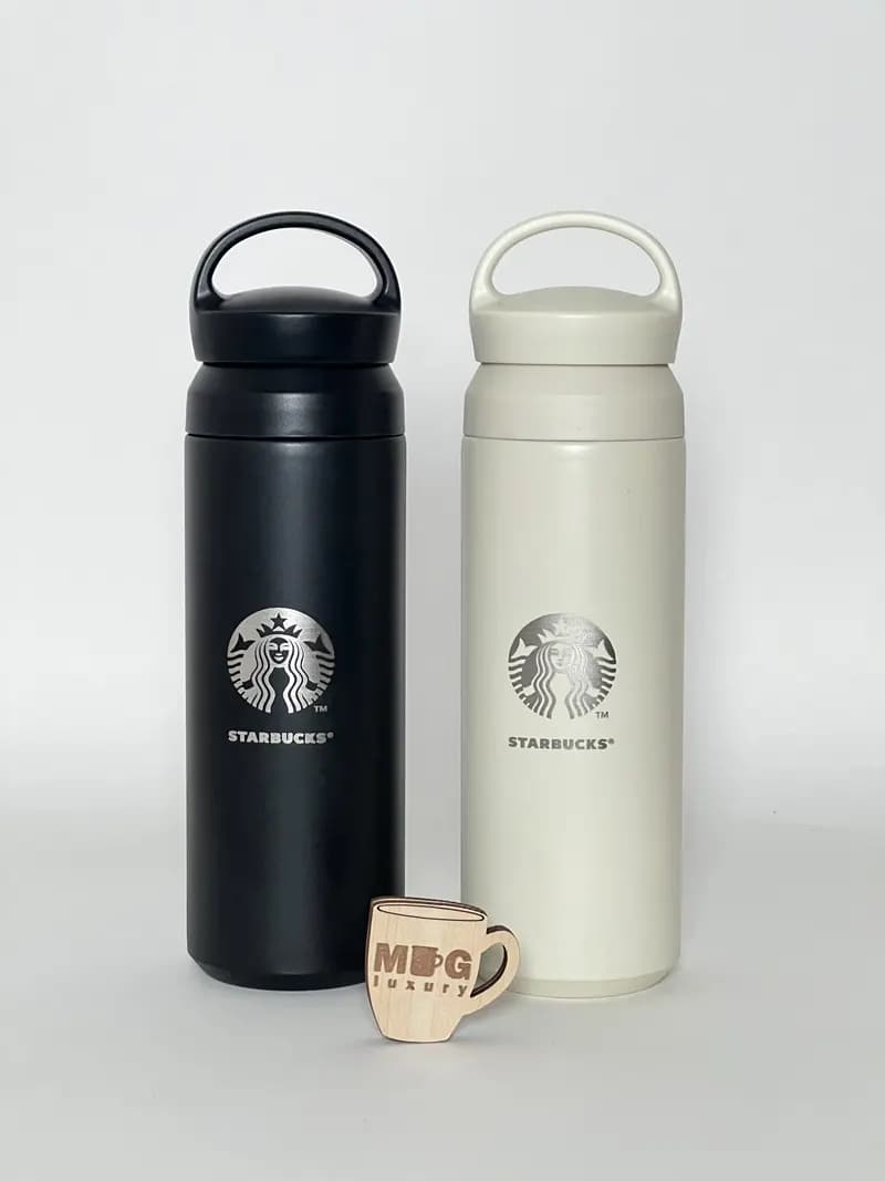 تراول ماگ Starbucks دسته دار درب پیچی 500 میل استیل 304