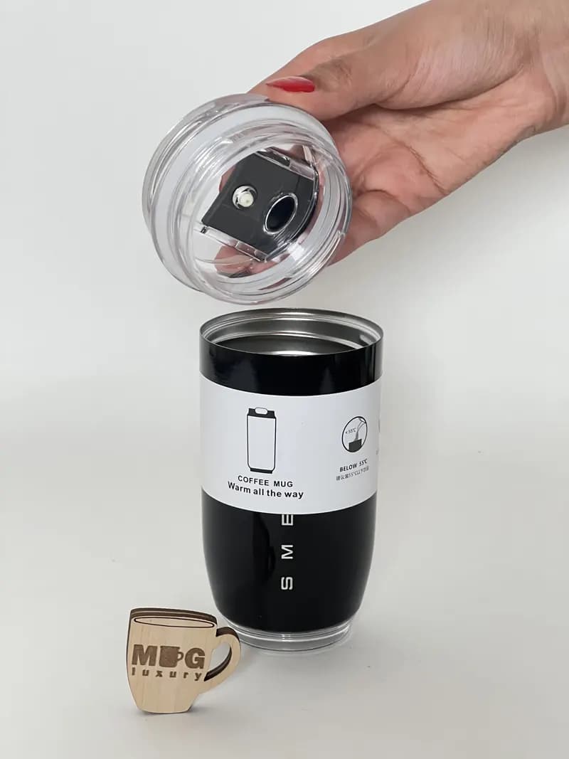 تراول ماگ SMEG اورجینال آسان نوش دار 320 میل استیل 304 — تصویر ۷