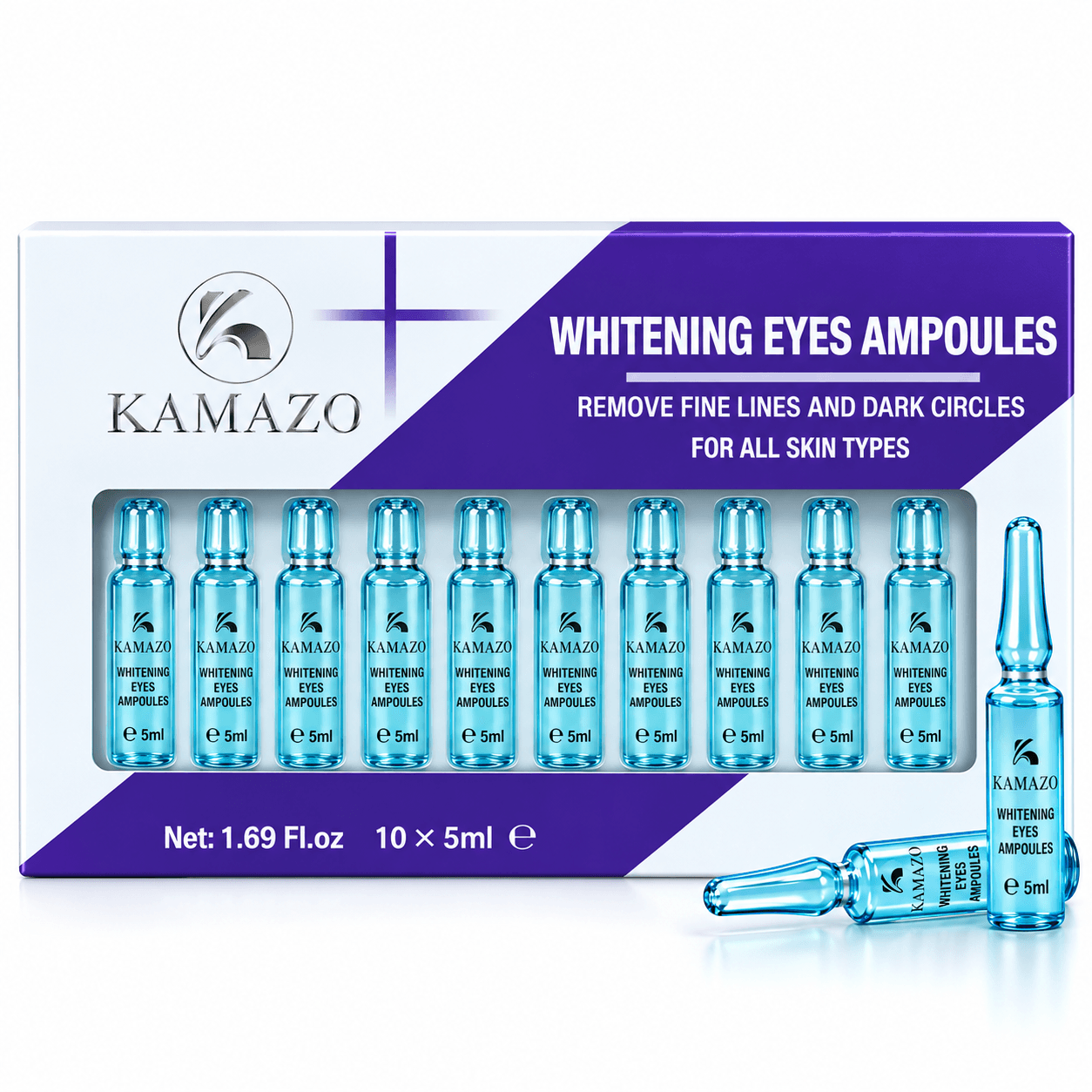 ویال روشن کننده و دور چشم کامازو WHITENING EYES AMPOULES KAMAZO