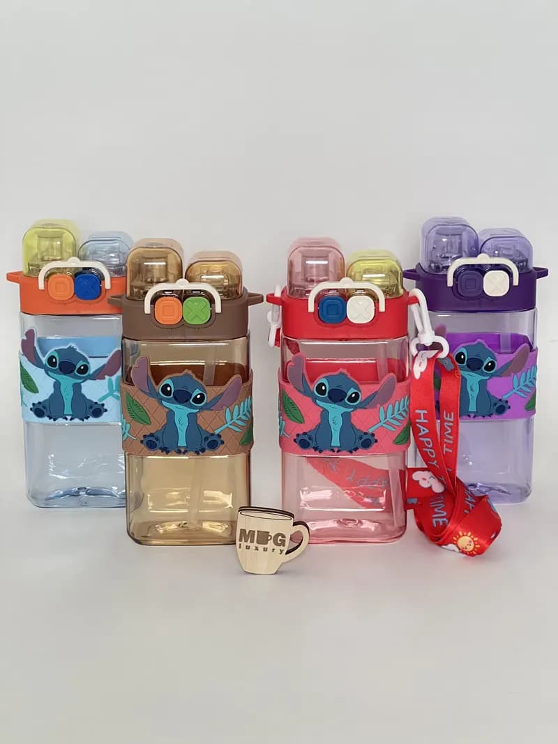 قمقمه استیچ Stich وارداتی دوقفله کمر سیلیکونی 350 میل