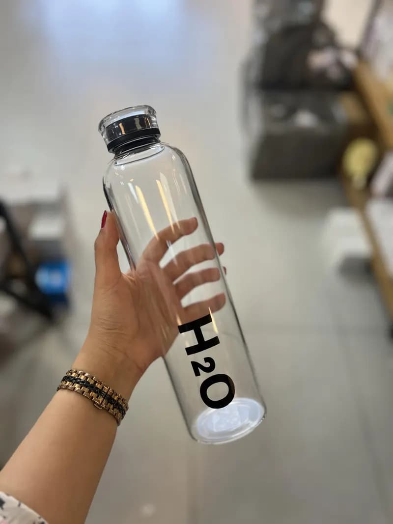 بطری پیرکس وارداتی H2O درب پیرکس واشردار 1000 میل — تصویر ۲