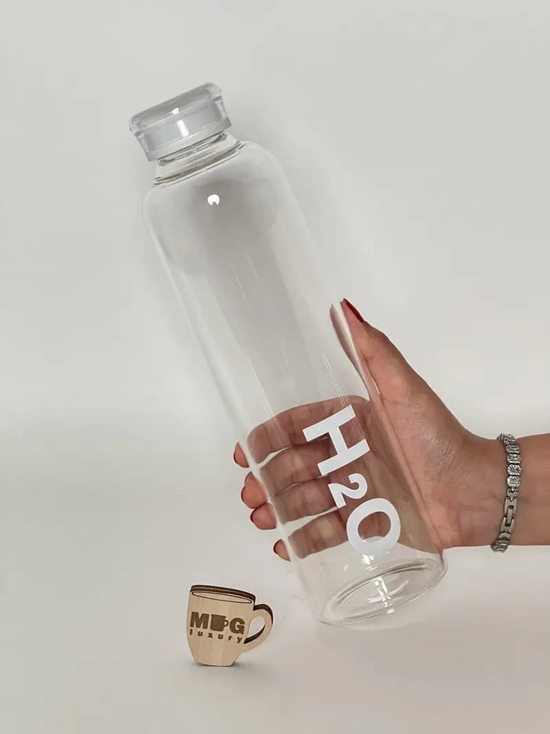 بطری پیرکس وارداتی H2O درب پیرکس واشردار 1000 میل — تصویر ۳
