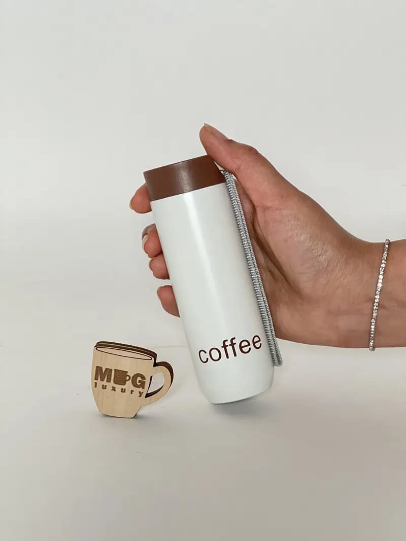 مینی تراول ماگ قلمی COFFEE بند پارچه ای 100 میل — تصویر ۴